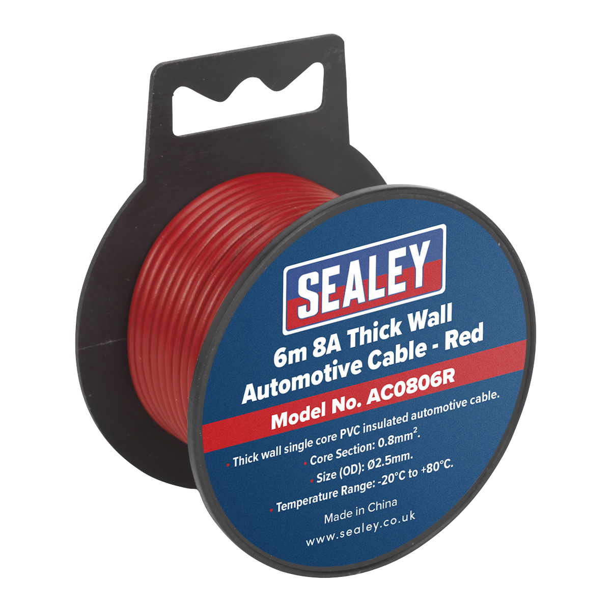 8A Thick Wall Automotive Cable 6m - Red [AC0806R]
